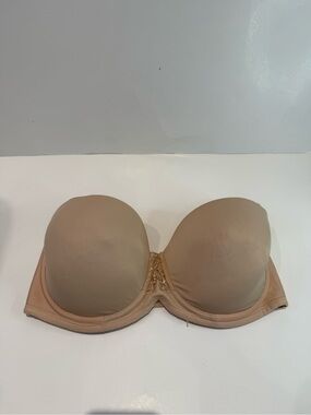 Vanity Fair Tan Strapless Bra Full Coverage Size 36D